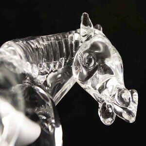 Large Murano Crystal Horse Sculpture by Pino Signoretto